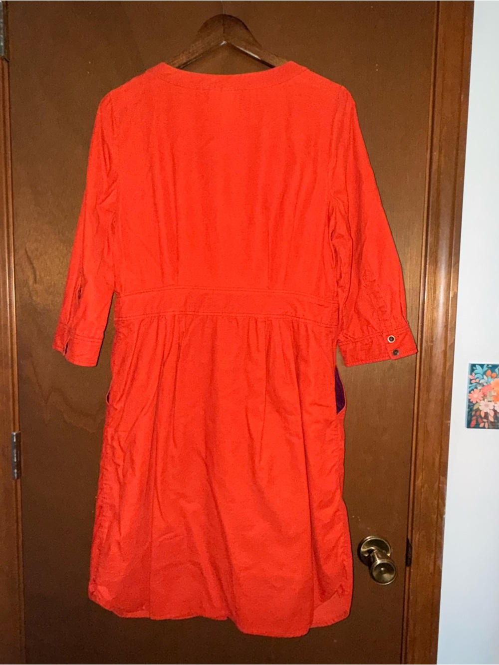 Anthropologie Maeve Burnt Orange Corduroy Dress, Size 12 - Picture 2 of 6